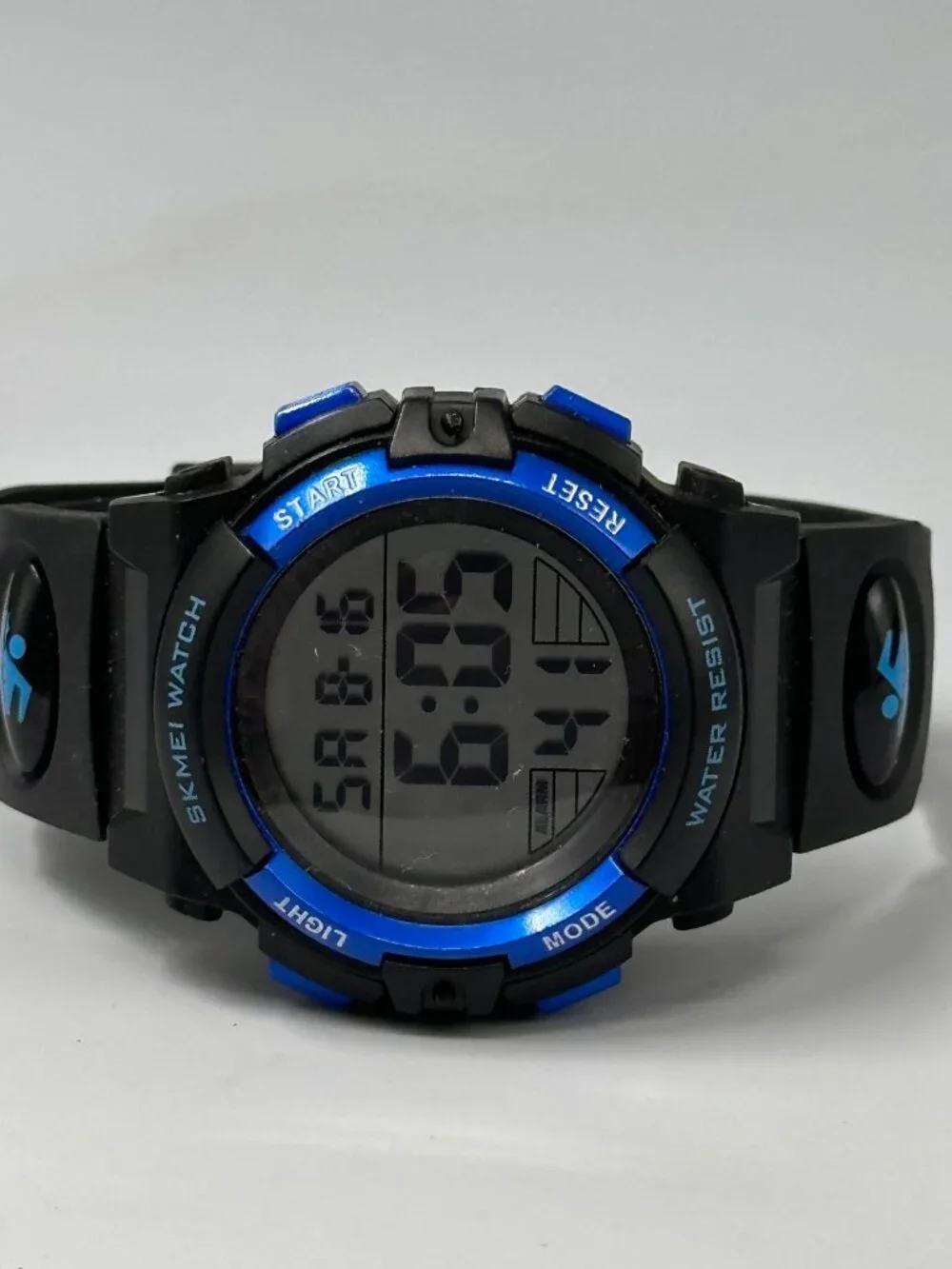 Skmei Digital Watch Men Black Blue Round 43MM Backlight New Battery